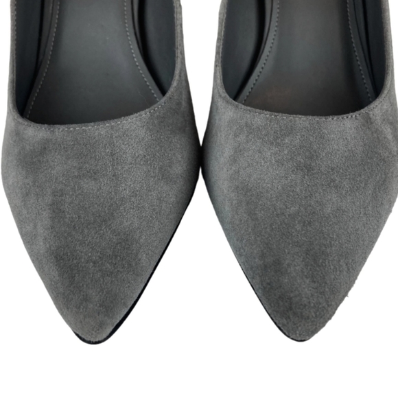 🍂 GRAY SUEDE MARC FISHER BLOCK HEELS - Picture 4 of 5